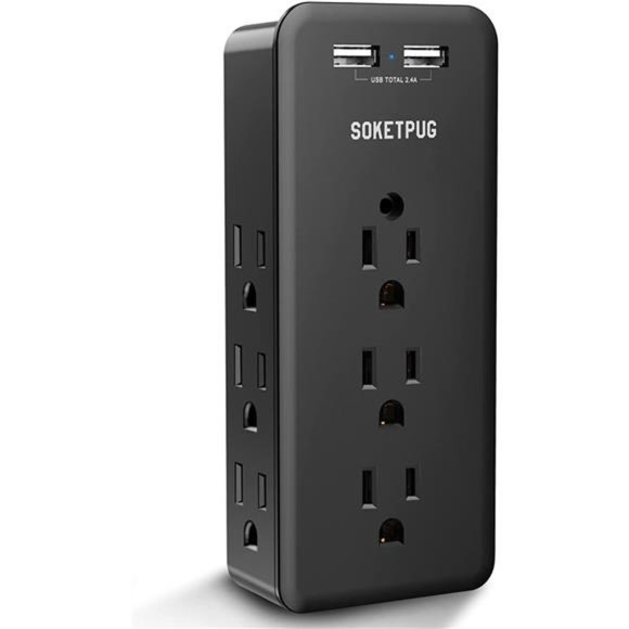 Surge Protector,Outlet Extender with 9 Outlets,Multi Plug Outlet with 2USB Ports
